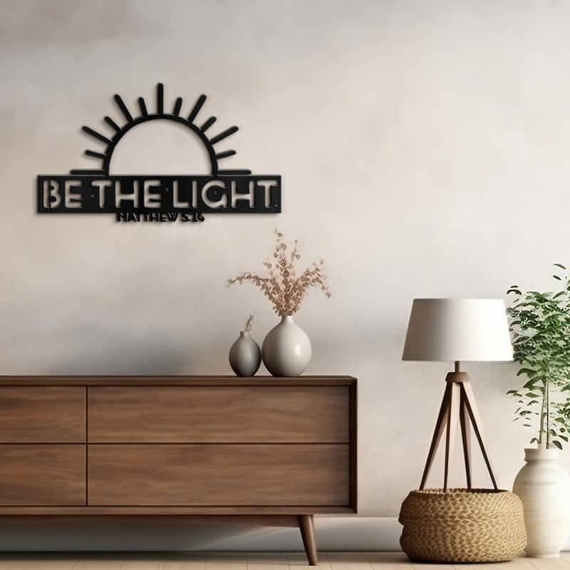 Décoration murale en métal, H 6 po x l 12 po x P 0,05 po, Noir