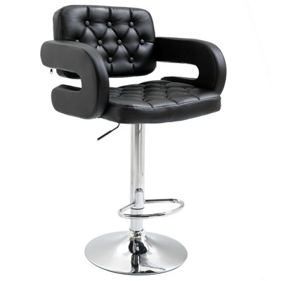 Upholstered Adjustable Height Counter Stool with Metal Frame