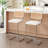 Ambrine Upholstered Boucle Counter & Bar Stool with Cane Rattan Back-426010510-426010508-427114615