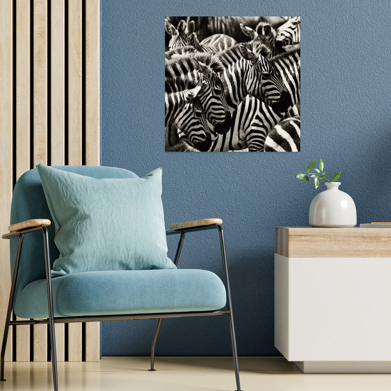 Camouflage II, art zébré contemporain, H 18 po x l 18 po