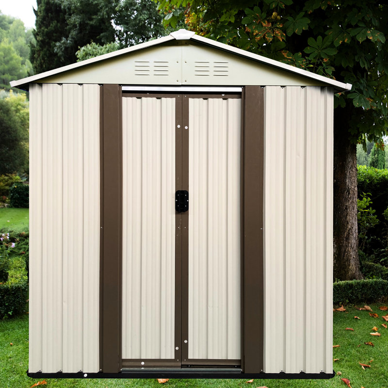 5X3 Outdoor Storage Garden Shed, Aluminum Alloy Frame For Long - Lasting Durability, Cream White Color, New Design With Modern Aesthetic, Spacious Interior Supplies, Ventilated And Waterproof, Comes