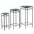 27.25"/24"/20" H Set Of 3 Sqaure Nesting Planter Stands With Green Pattern Ceramic Tiles Table Top