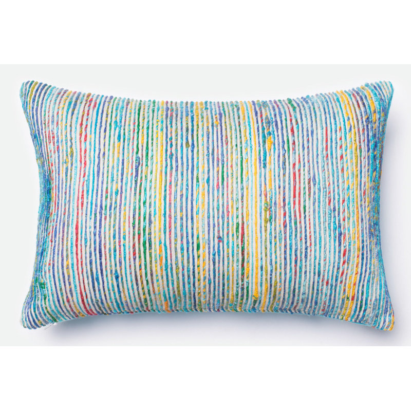 Tuttle Striped Lumbar Pillow, Blue/Multi