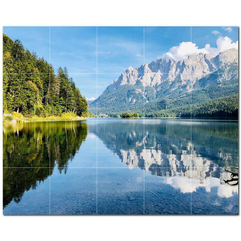 Panneau mural en céramique satinée 6 "x 6" Lakes Photo