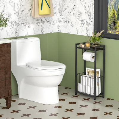 Freestanding Toilet Paper Holder with Storage Shelf