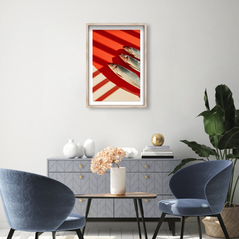Coast Catch Print by Oliver Gal, 37.5"H x 25.5"W, Natural Oak Shadowbox