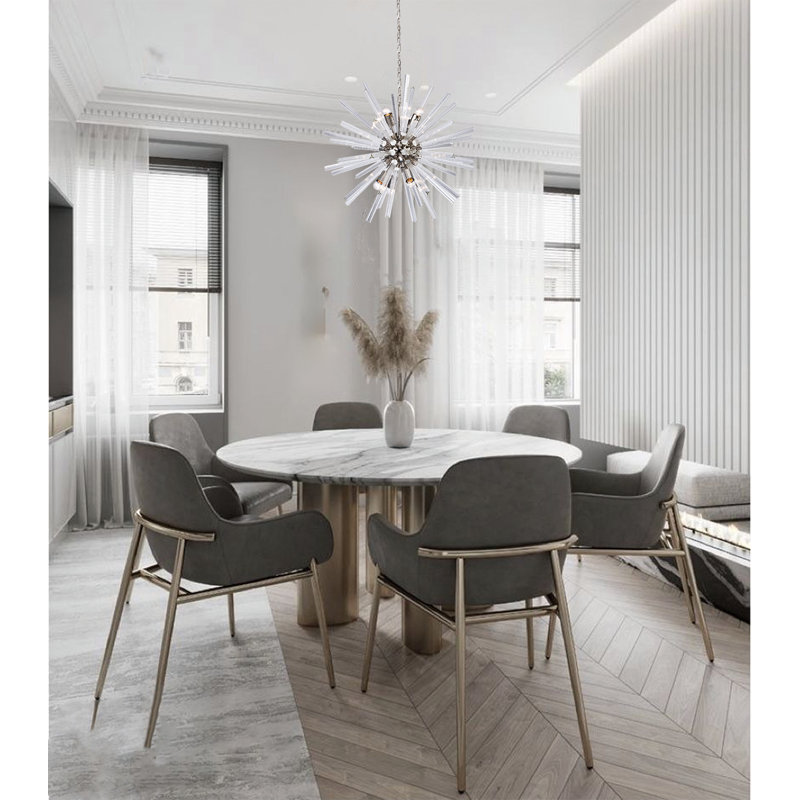 Rosa Modern 8-Light Sputnik Glass Chandelier , Clear