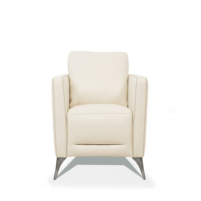 Malaga Cream Leather Chair (Assembled)