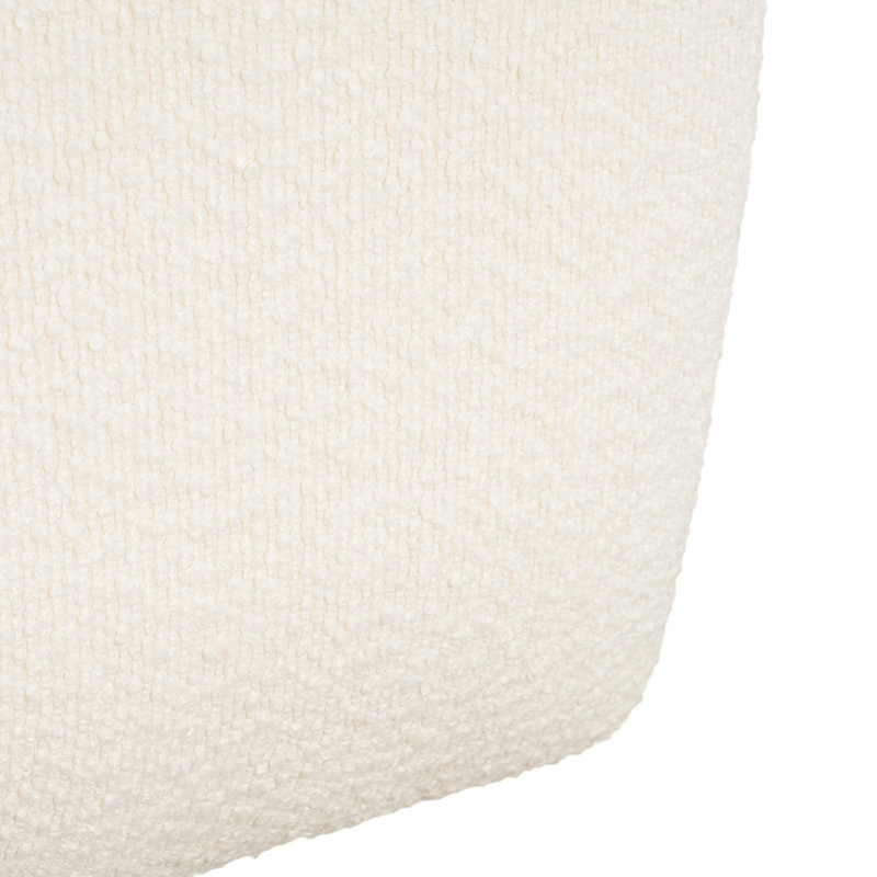 Boucle blanche de forme carrée avec mousse dense et ressorts ensachés, design sophistiqué pour espaces modernes, rembourrage rembourré l 22,32 po x P 16,25 po, système, patins non marquants, lisse