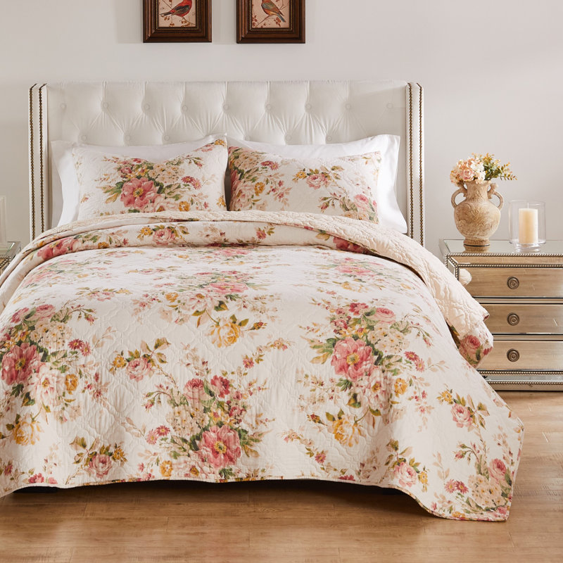 Grace Reversible Quilt Set, Courtepointe très grand et 2 très grandes taies 