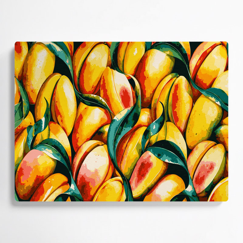 Art mural en métal jaune mangue fruit, H 11 po x l 14 po
