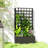 Galvanized Raised Garden Bed Planter Box With Trellis For Climbing Plants, Vegetable, Vines, 24" X 9" X 44.5", Black-803430472