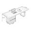 Bureau rectangulaire noir massif + bois manufacturé + acrylique avec 2 tiroirs-2048177616-2048177630