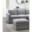 Canapé modulaire 5 pièces de couleur granit, dossier à coussin, coussin triple couche en suède gris 5 pièces, structure en bois