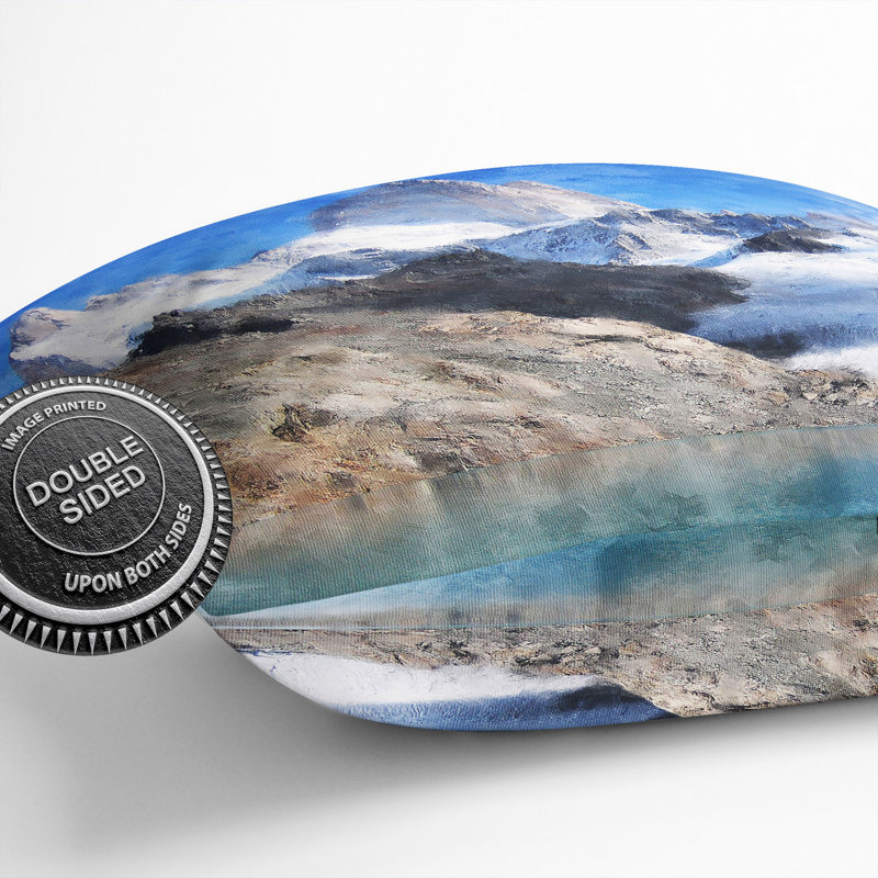 Glacier In Argentina Painting Square Throw Cushion, 55cm H x 55cm W x 20cm D