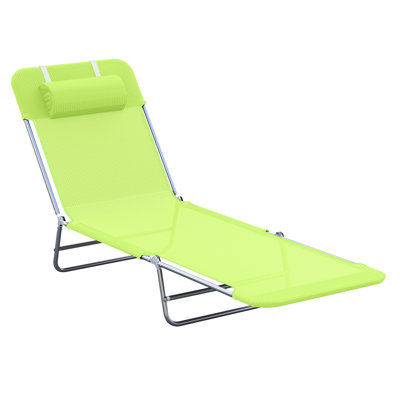 Chaise longue pliante confortable pour le jardin, avec coussin, dossier inclinable, structure en acier et tissu respirant. Parfait pour la terrasse, la piscine ou la plage.
