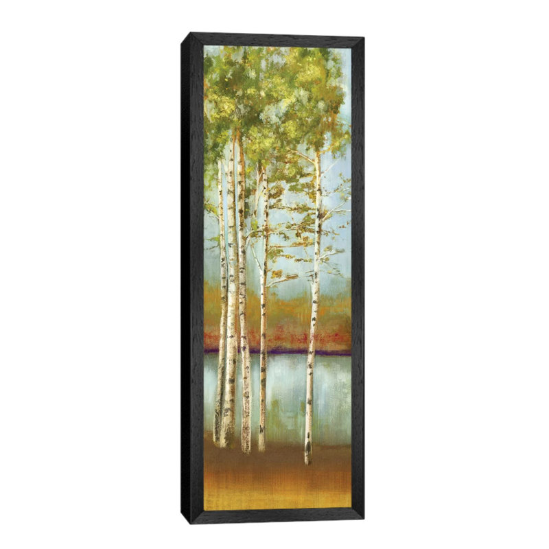Swaying Along I by Allison Pearce - Floater Frame Panoramic Painting on Canvas, Black Framed, 30.48 cm H x 91.44 cm W