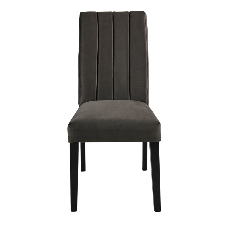 Chaise parsons rembourrée en tissu Gursharon, gris