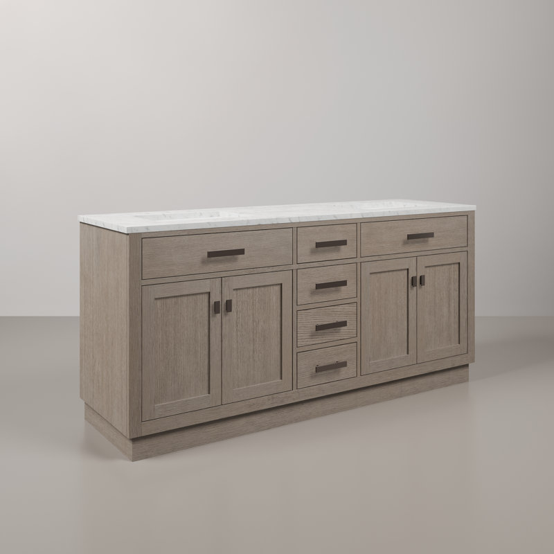 Ashanda 72'' W Single Vanity, Gray Oak