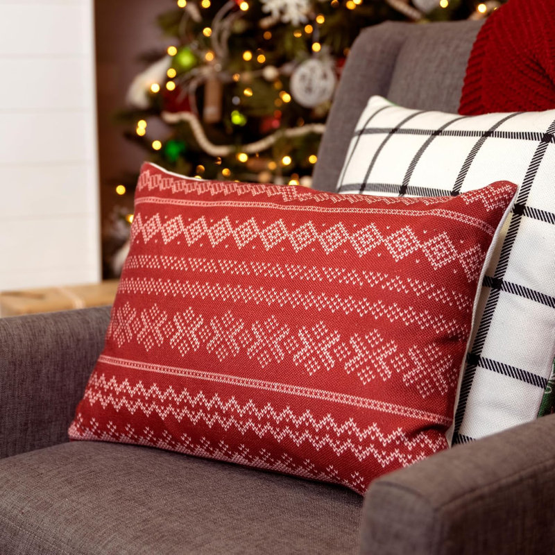 Housse de coussin réversible des Fêtes