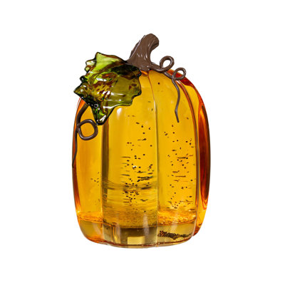 Pumpkin LED Water Globe, 6.5"H