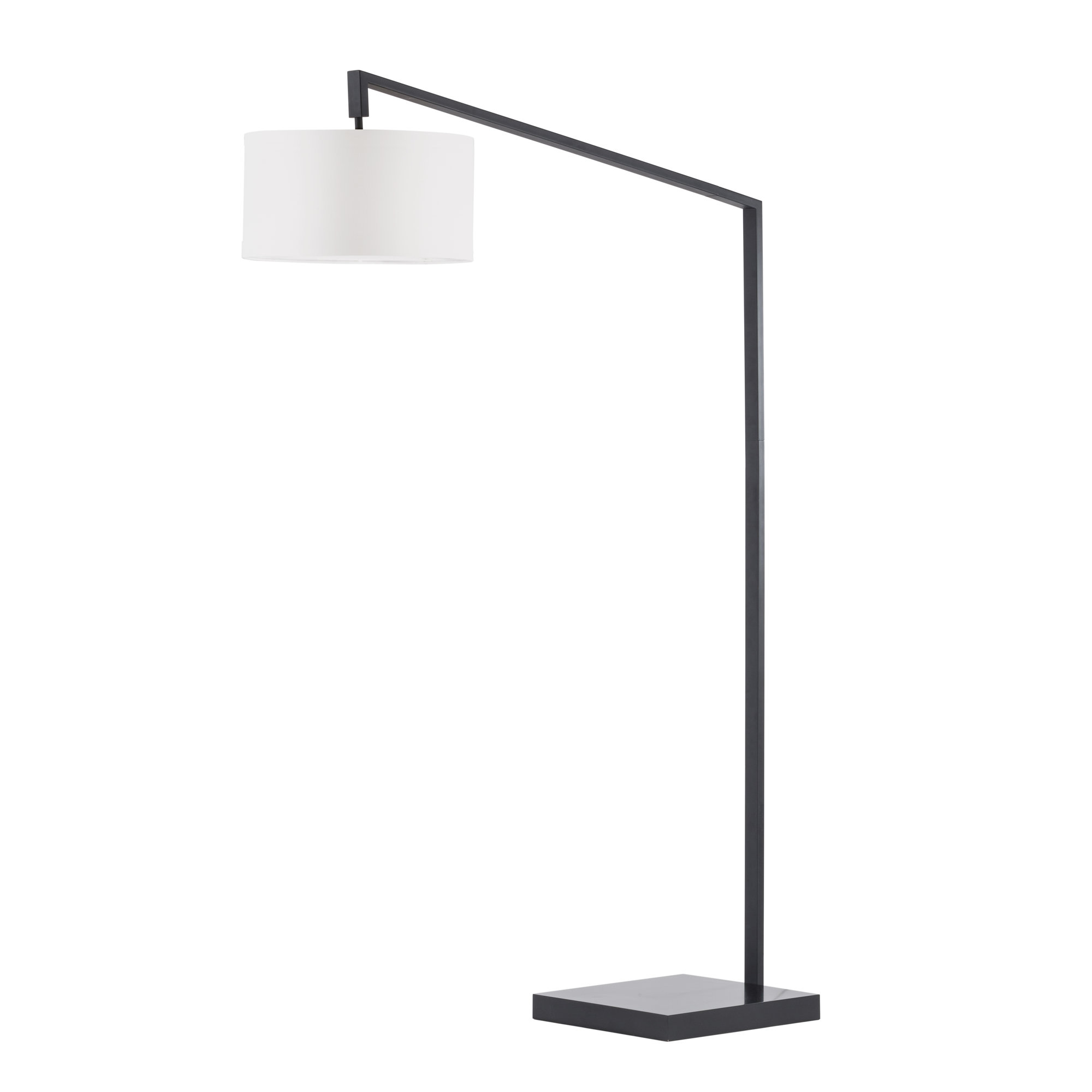Stretch Chairside Arc Floor Lamp - 75" Height, Matted Black