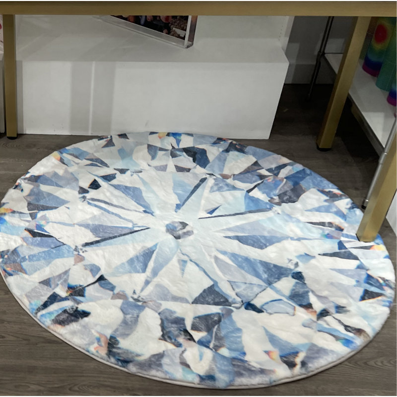 Geometric Area Rug in Ice