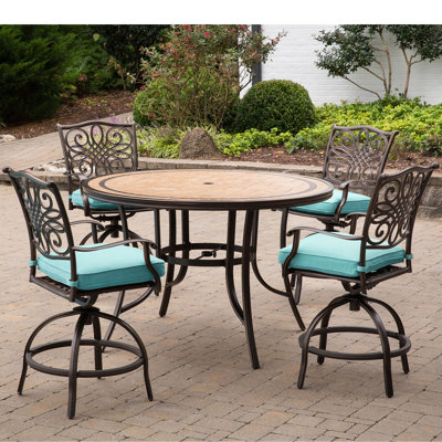 Alejando 5 Pieces High-Dining Set with Cushions