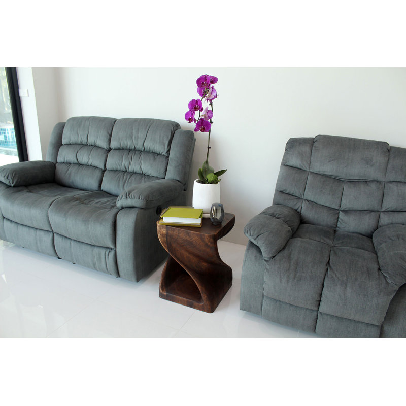 Table de bout en bois massif Channen, H 20 po x l 15 po x P 15 po, Bois brun foncé