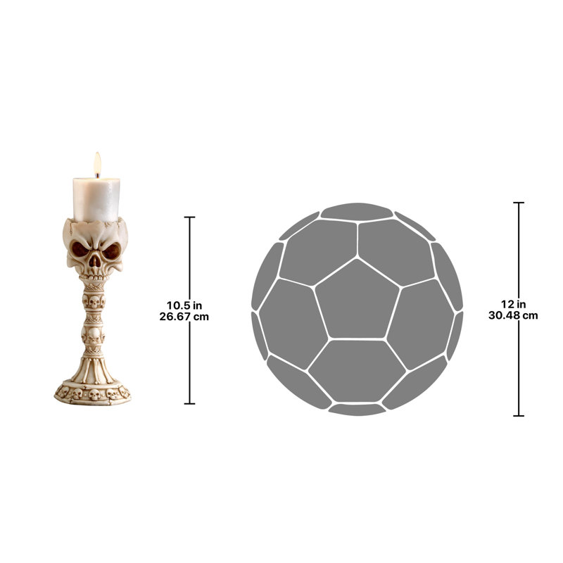Skullduggery Gothic Fantasy Skull Tabletop Candlestick Set