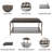 Square Coffee Table with Wood Top, Stainless Steel Frame, and Tempered Glass Shelf, 39"