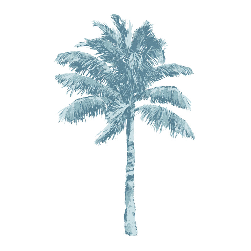 Positano Palm Aqua I par Kristen Drew, H 32 po x l 24 po