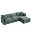 Canapé modulaire modulaire, ensemble de canapé en forme de L de 102 pouces pour le salon, canapé à 3 places confortable avec repose-pieds mobile, combinaison bricolage, chenille, vert menthe-2051908102