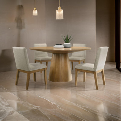 Lueva 4 - Person Pedestal Dining Set