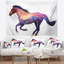 Tapisserie d’exposition à cheval double d’animaux en polyester avec accessoires suspendus inclus-28489657