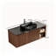 Ensemble de meuble-lavabo flottant simple 48 po avec lavabo, meuble-lavabo mural avec vasque en pierre frittée noire, vasque en céramique, tablettes ouvertes et armoire-610633038-626462343