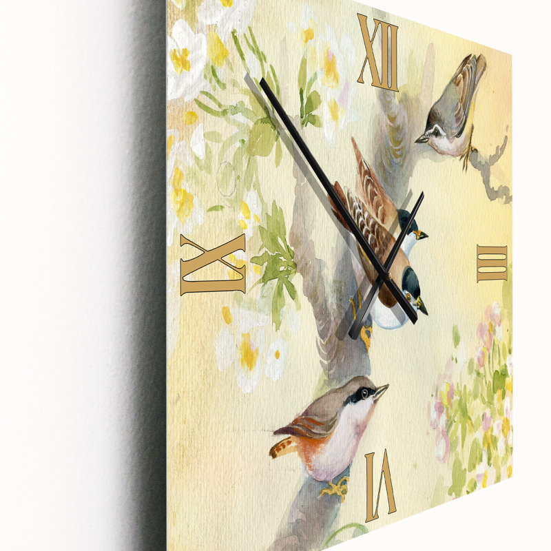 Horloge murale oiseaux sur un pommier en fleurs, Petit