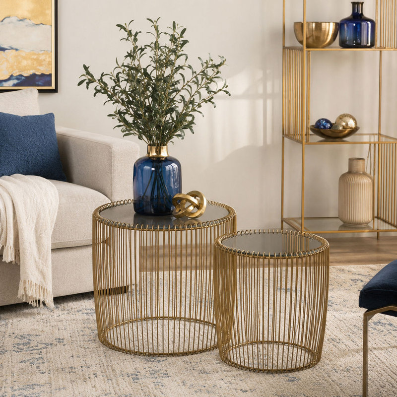 Kirtin Metal/Glass End Table