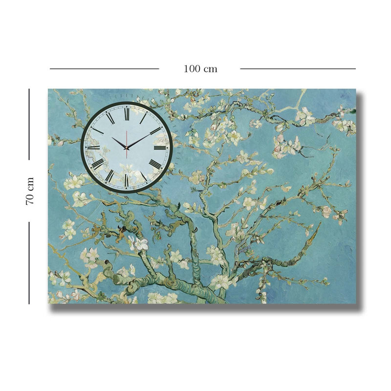 Elegant Canvas Wall Clock, 27.6 x 39.4 inches | 100% Suede Canvas with 100% Wooden Frame (Thickness: 1.1 inches) | Perfect for Home Décor, Stylish Timepiece for Living Room & Office, Unique Design