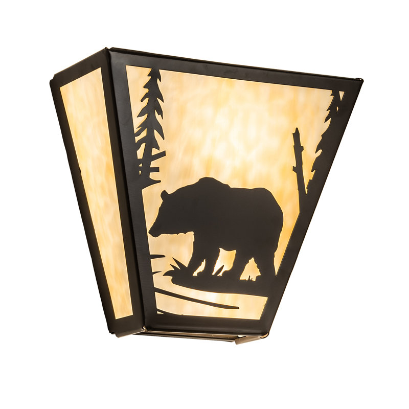 2 - Light Flush Mounted Sconce, Timeless Bronze, Beige