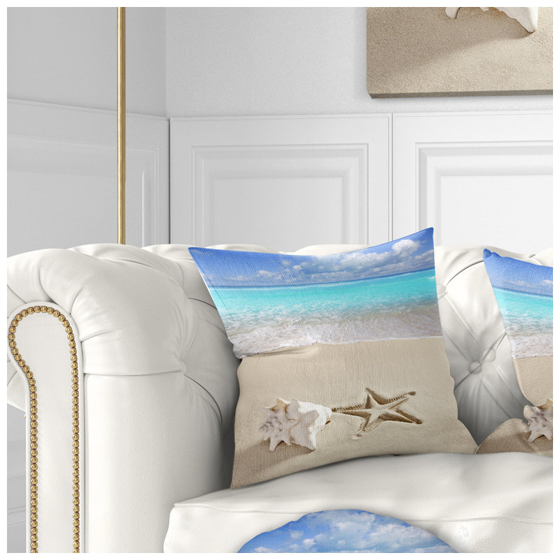 Caribbean Beach Starfish - Beaches Printed Pillow, 16" x 16", Throw Pillow