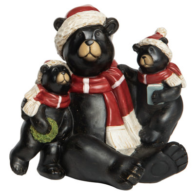 Figurine de Noël ours rustique