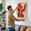 Crimson Flow Abstract - Wrapped Canvas-1821624895-1821624893