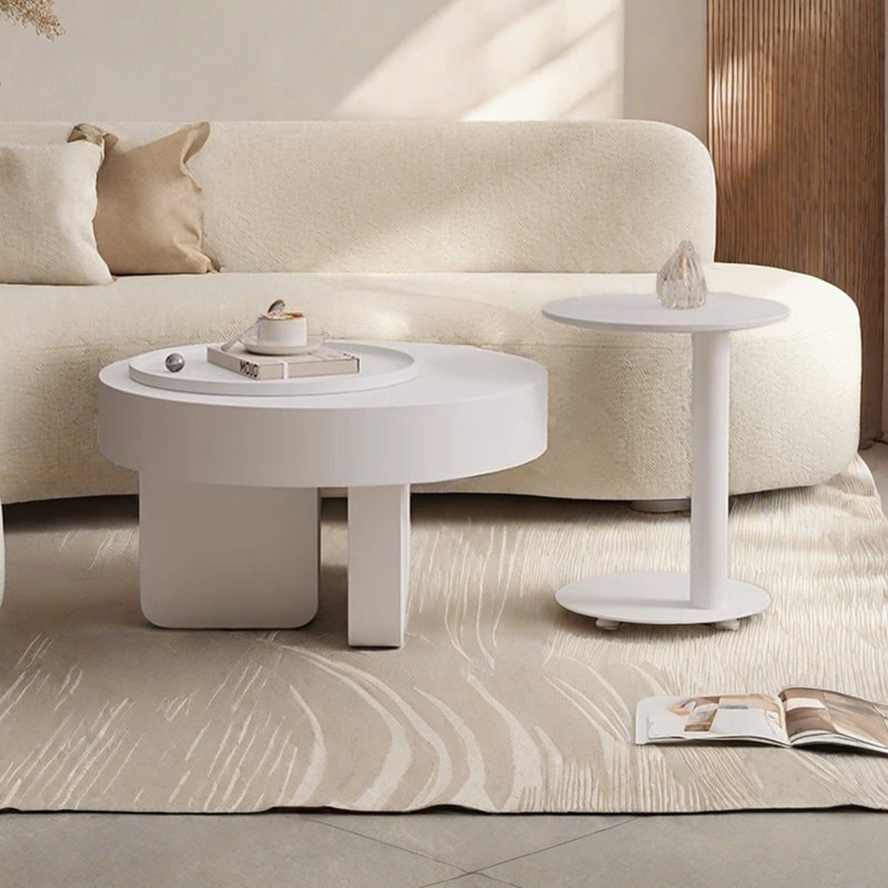 Table basse moderne de style crème, H 15,74 po x L 31,49 po x l 31,49 po