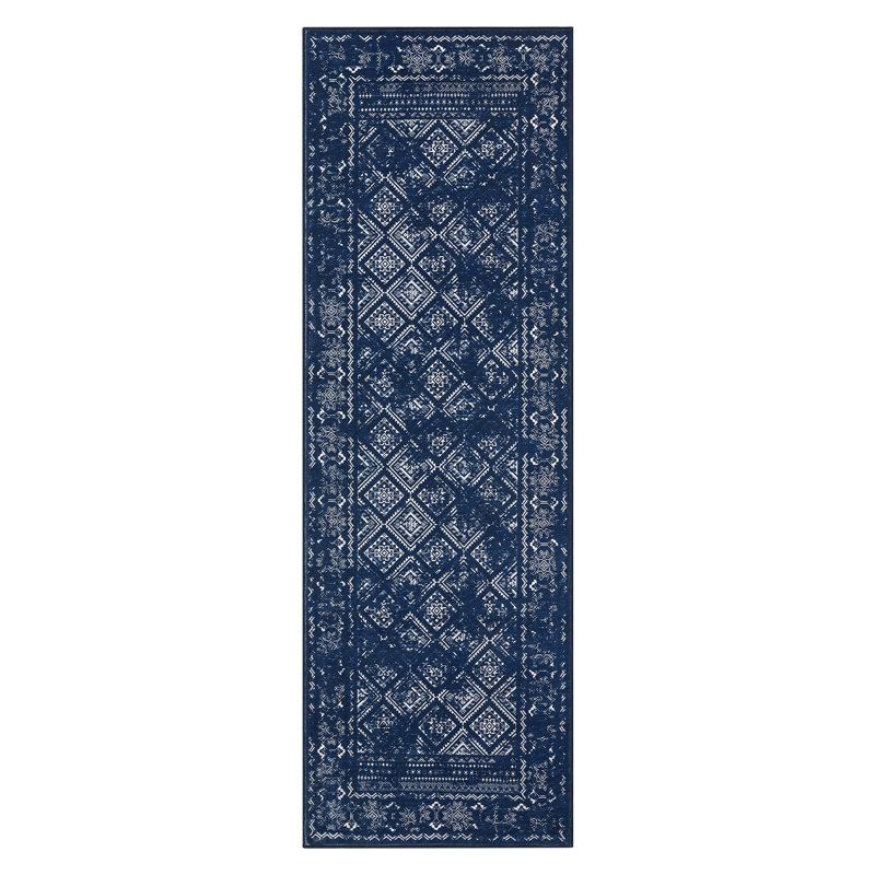 Elegant Oriental Machine Washable Rug with Rubber Anti-Slip Backing Ideal for Living Room, Dining Room, Bedroom, Office & Playroom