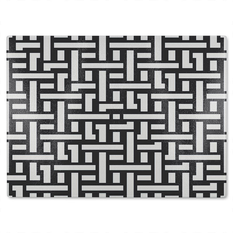 Woven Pattern Glass Chopping Board, 28cm L x 20cm W