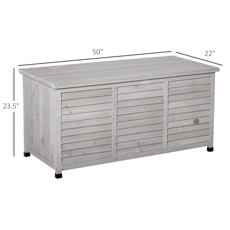 Boîte de rangement en bois 75 gallons Outsunny