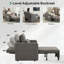  Fauteuil convertible 3-en-1 en lin 87 po avec dossier réglable et sac de rangement-708993922