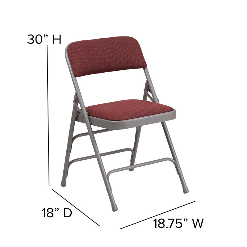Chaise pliante en métal Olverson, Rouge