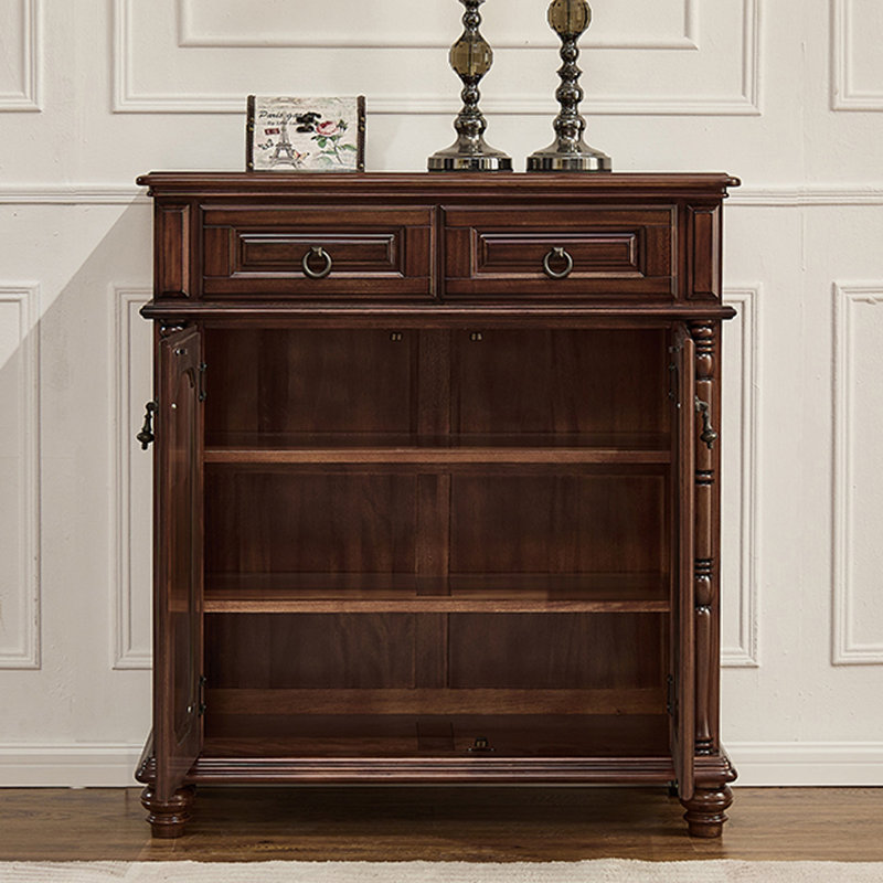 Walnut Solid Wood Shoe Storage Bench